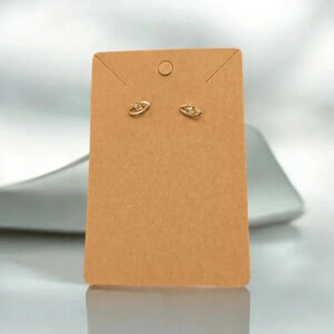 Gold Plated Rhinestone Eye Stud Earrings